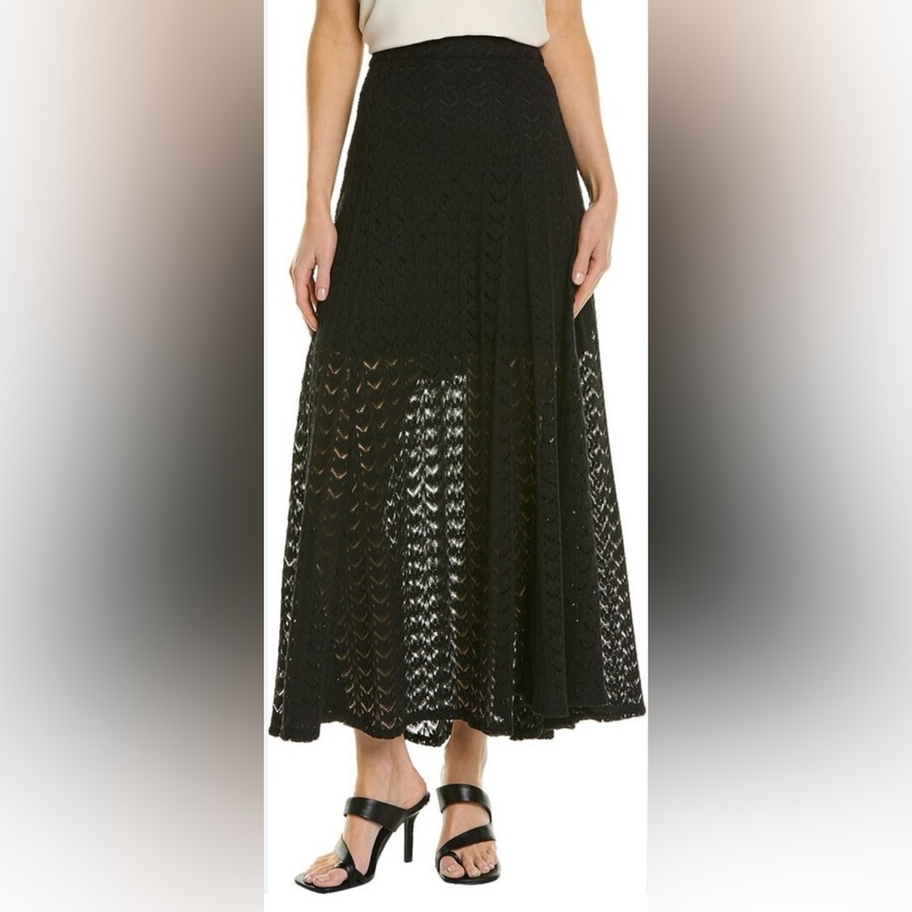 Sabina Musayev Crochet-Knit Midi Skirt